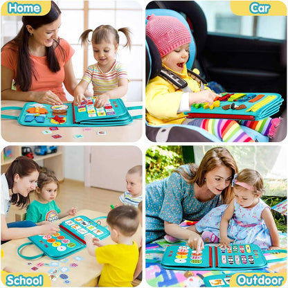 Montessori Toddler Activity Board Sensory Press Book 2-4 Years
