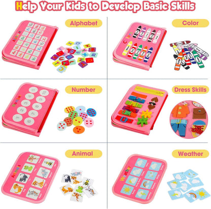 Montessori Toddler Activity Board Sensory Press Book 2-4 Years