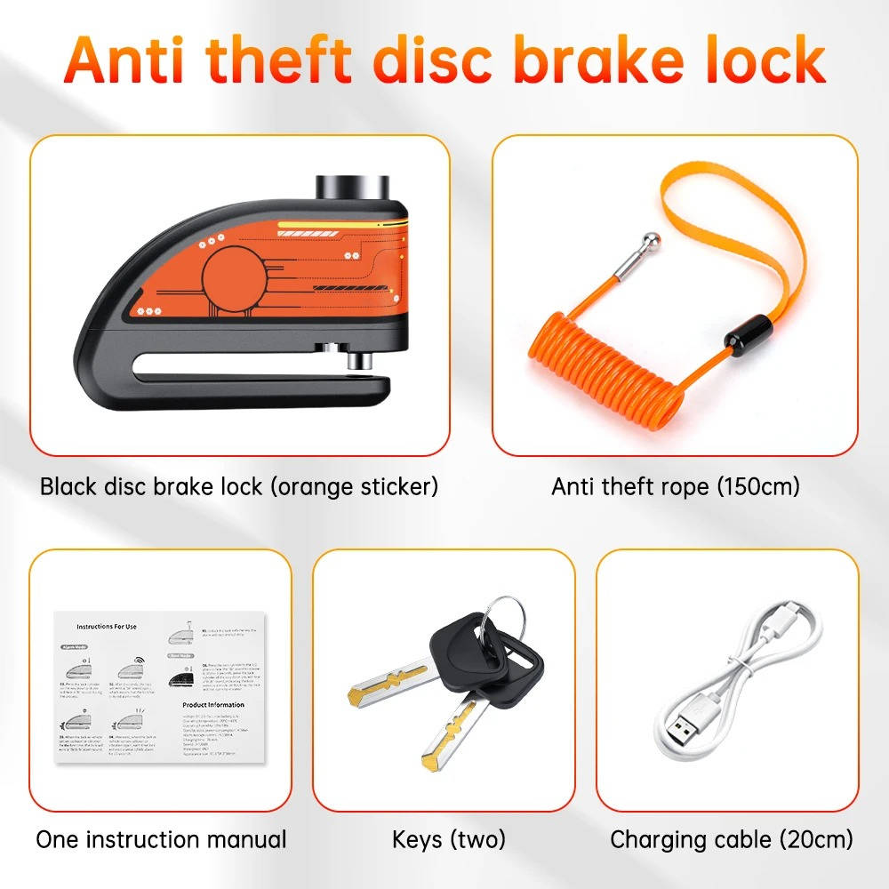 Motorcycle Disc Lock with Alarm System