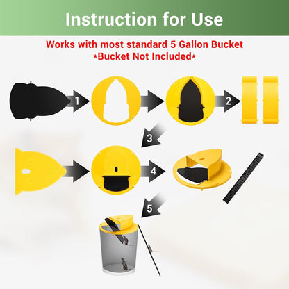 Mouse Rat Trap Bucket Flip Lid, Auto Reset Multi Catch Bucket Mice Trap 3 packs