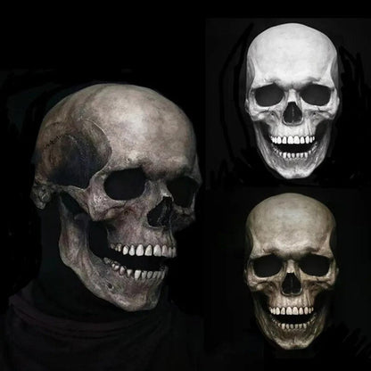 Skull Mask Movable Jaw Latex Full Head Costume