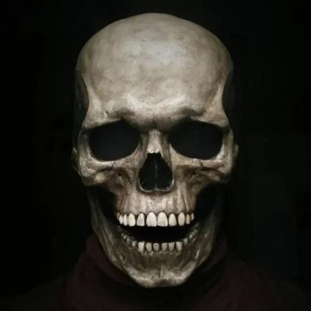 Skull Mask Movable Jaw Latex Full Head Costume