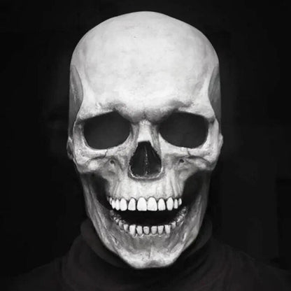 Skull Mask Movable Jaw Latex Full Head Costume
