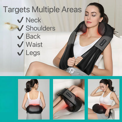 Neck Shoulder Back Massager – Heated Relaxation Pain Relief Device