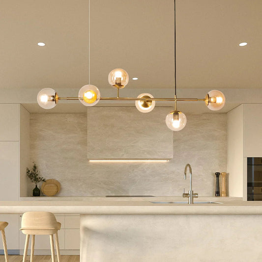 Orb Pendant Light with Colorful Glass Shades for Home and Office Decor