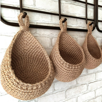 Jute Wall Storage Baskets Handwoven Organizers