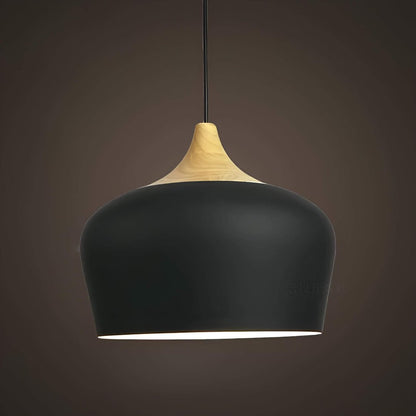 Elegant Metal and Wood Pendant Light in Pastel Colours for Home Decor