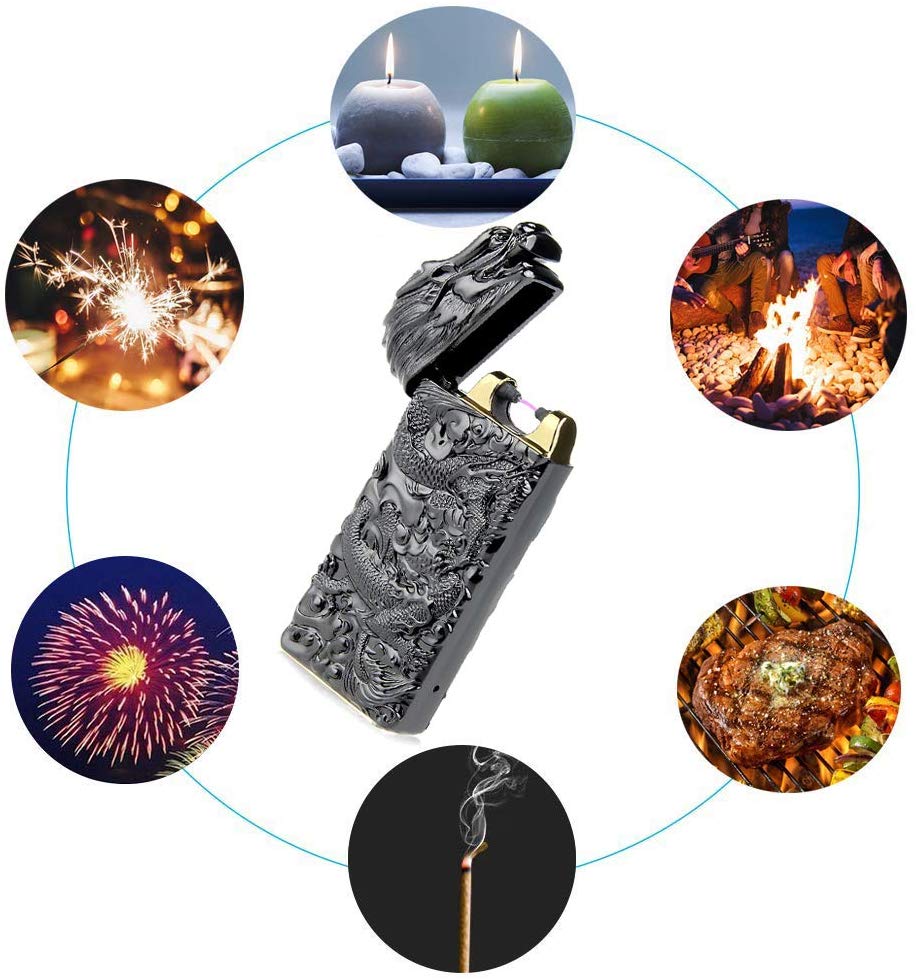 Plasma Rechargeable Lighter Engraved Design