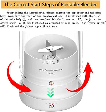 Portable Blender USB Rechargeable Personal Mixer for Smoothies Shakes