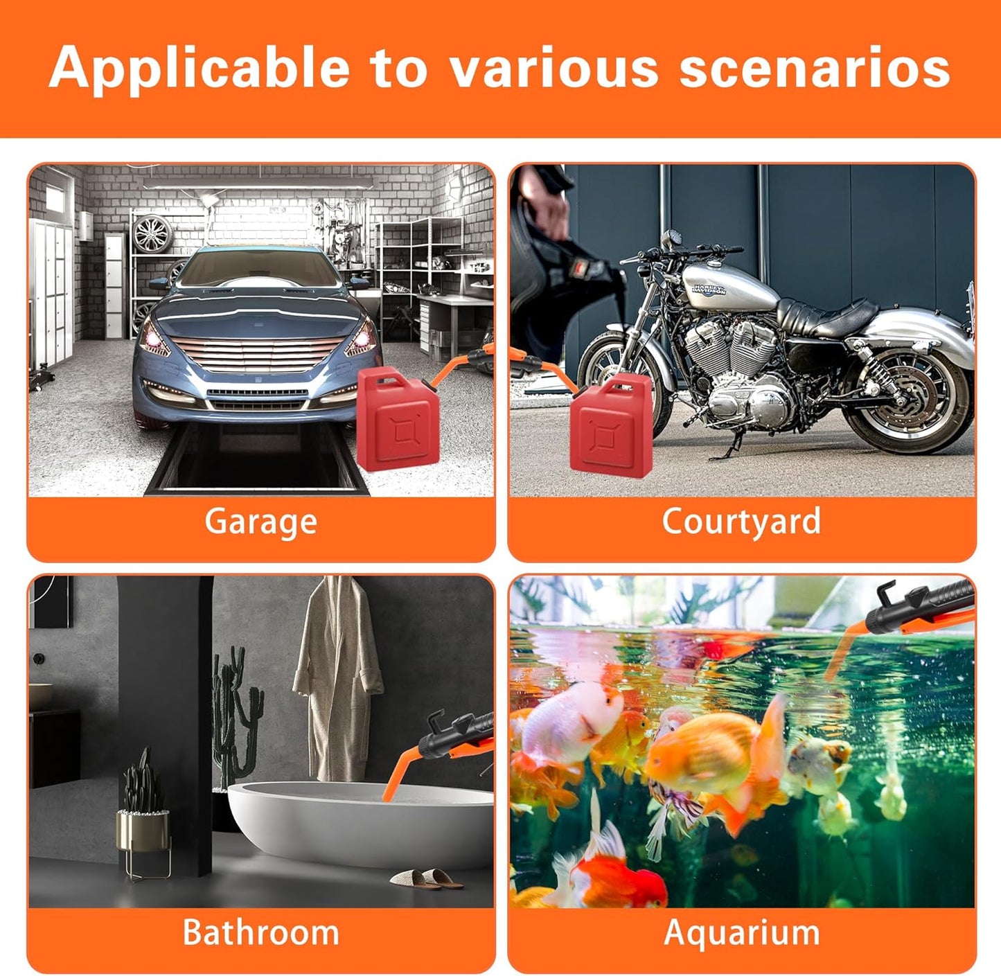 Portable Fuel Transfer Pump – Battery Powered Siphon for Gasoline & Car