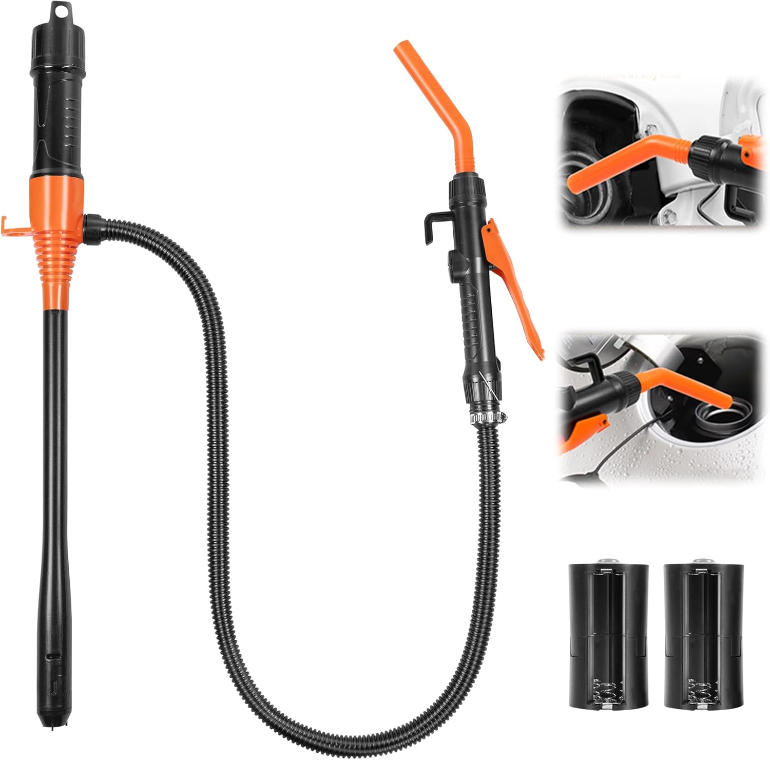 Portable Fuel Transfer Pump – Battery Powered Siphon for Gasoline & Car