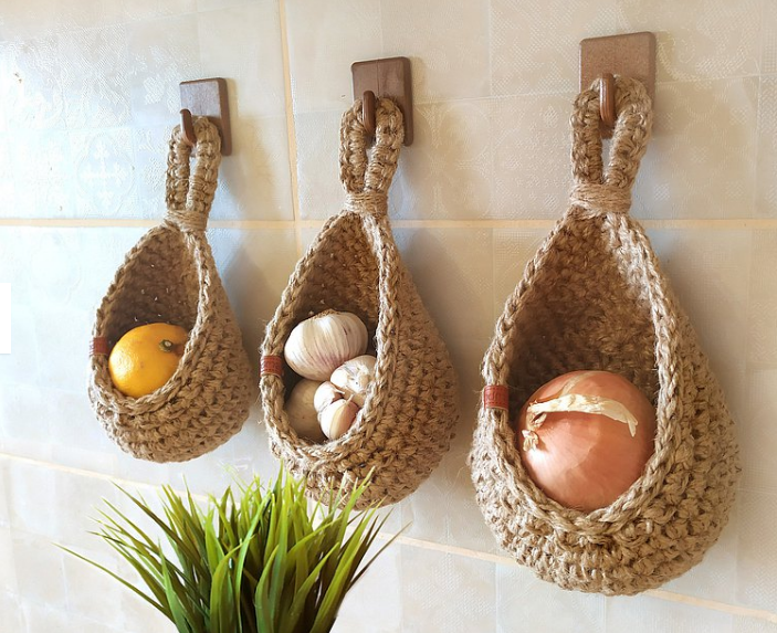 Jute Wall Storage Baskets Handwoven Organizers