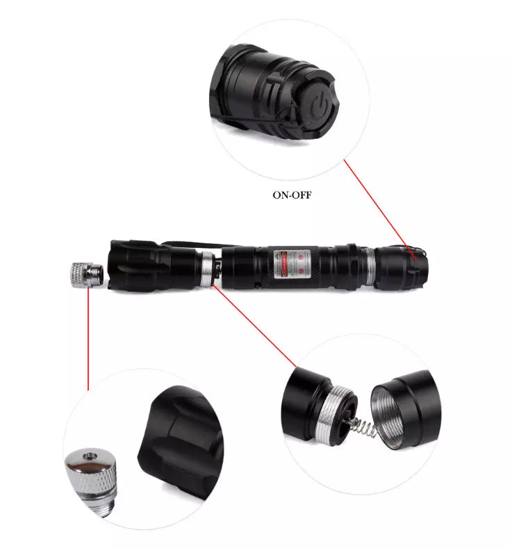 Rechargeable Green Laser Pointer Long Range Torch