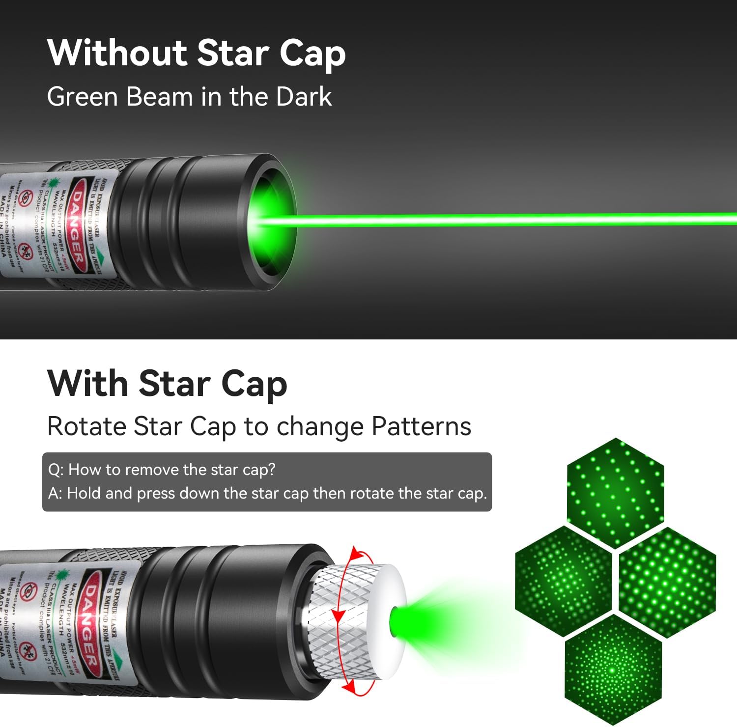 Rechargeable Green Laser Pointer Metal Torch