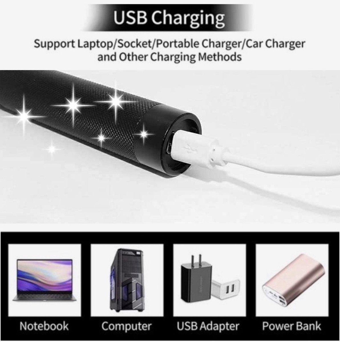 Rechargeable Green Laser Pointer USB Metal Pen