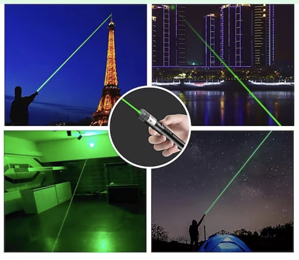 Rechargeable Green Laser Pointer USB Metal Pen