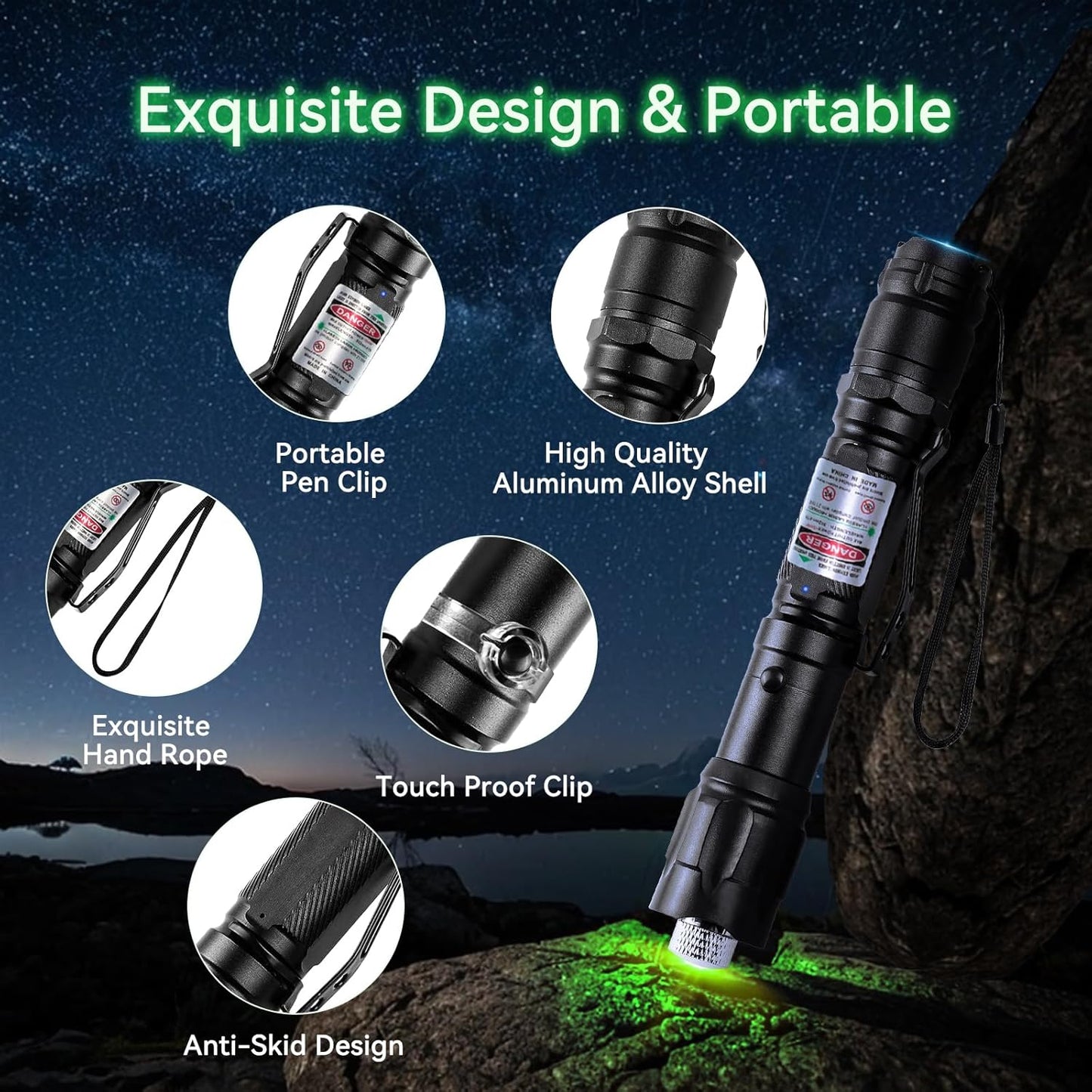 Rechargeable LED Flashlight Outdoor Torch