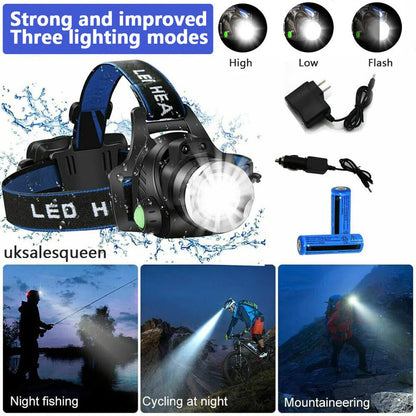 Rechargeable LED Headlamp 990000 Lumens