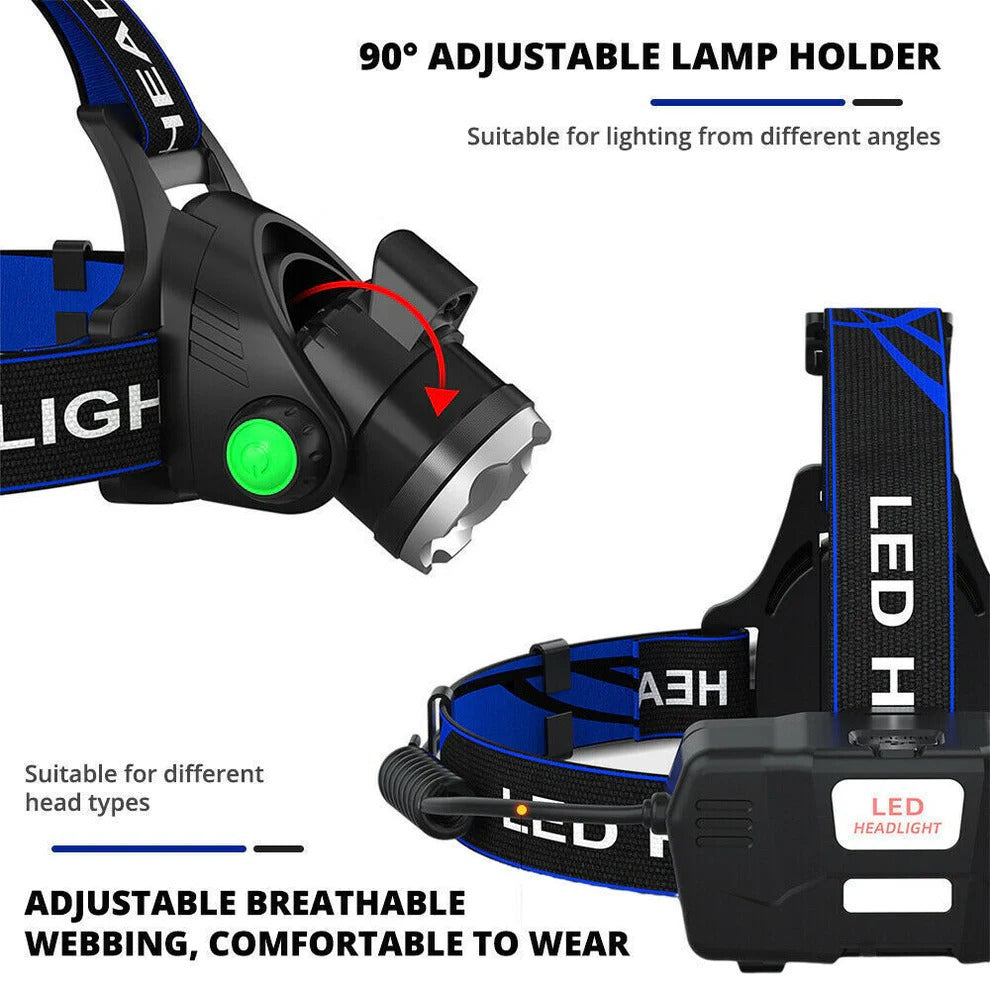 Rechargeable LED Headlamp 990000 Lumens