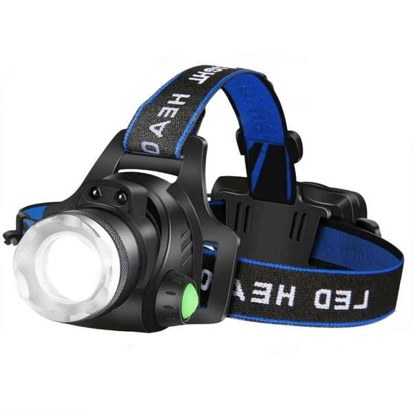 Rechargeable LED Headlamp Zoomable Tactical Flashlight