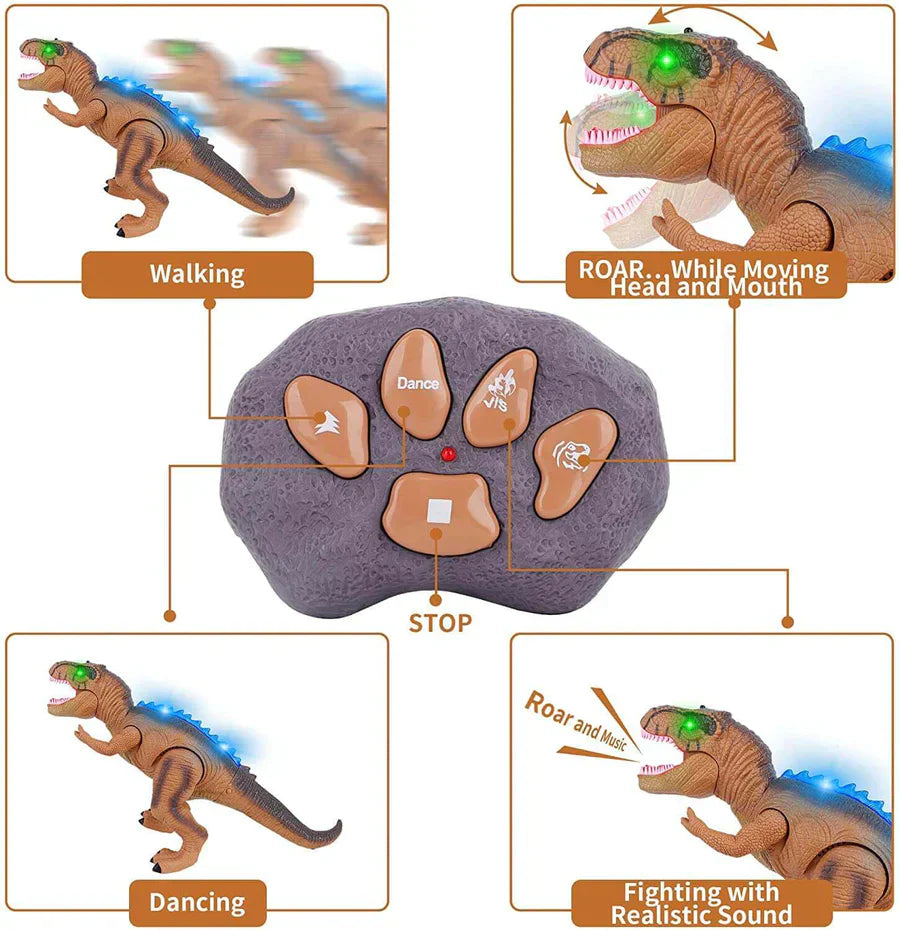 Remote Control T-Rex Dinosaur Toy with LED Light