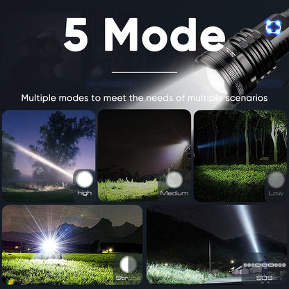 XHP90 USB Rechargeable LED Flashlight 99000LM