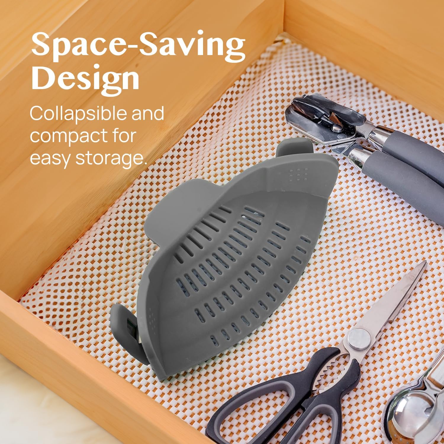 Silicone Pasta Strainer Clip-On Colander for Pots and Pans