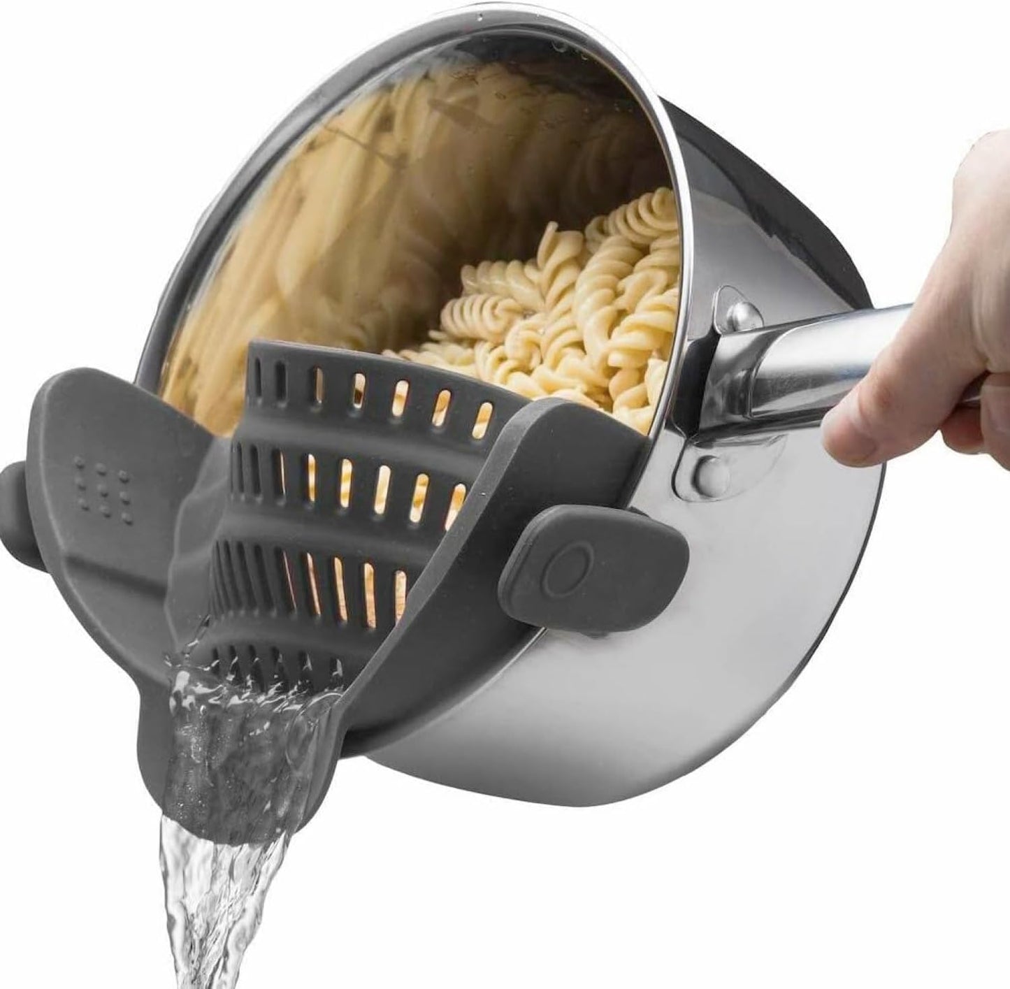 Silicone Pasta Strainer Clip-On Colander for Pots and Pans