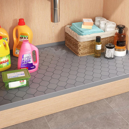 Silicone Under Sink Mat Waterproof Shelf Liner Cabinet Protector