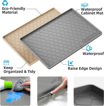 Silicone Under Sink Mat Waterproof Shelf Liner Cabinet Protector