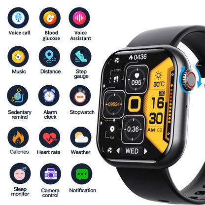 Smartwatch Blood Sugar Blood Pressure Heart Rate Monitor Waterproof Fitness Tracker