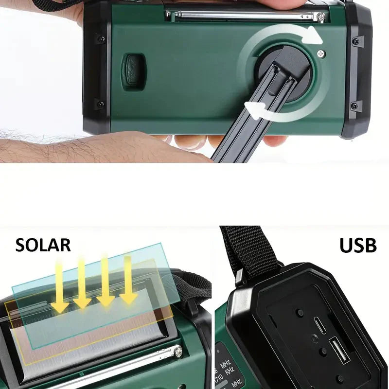 Solar Emergency Radio – Power Bank Radio with LED Lamp for Outdoors