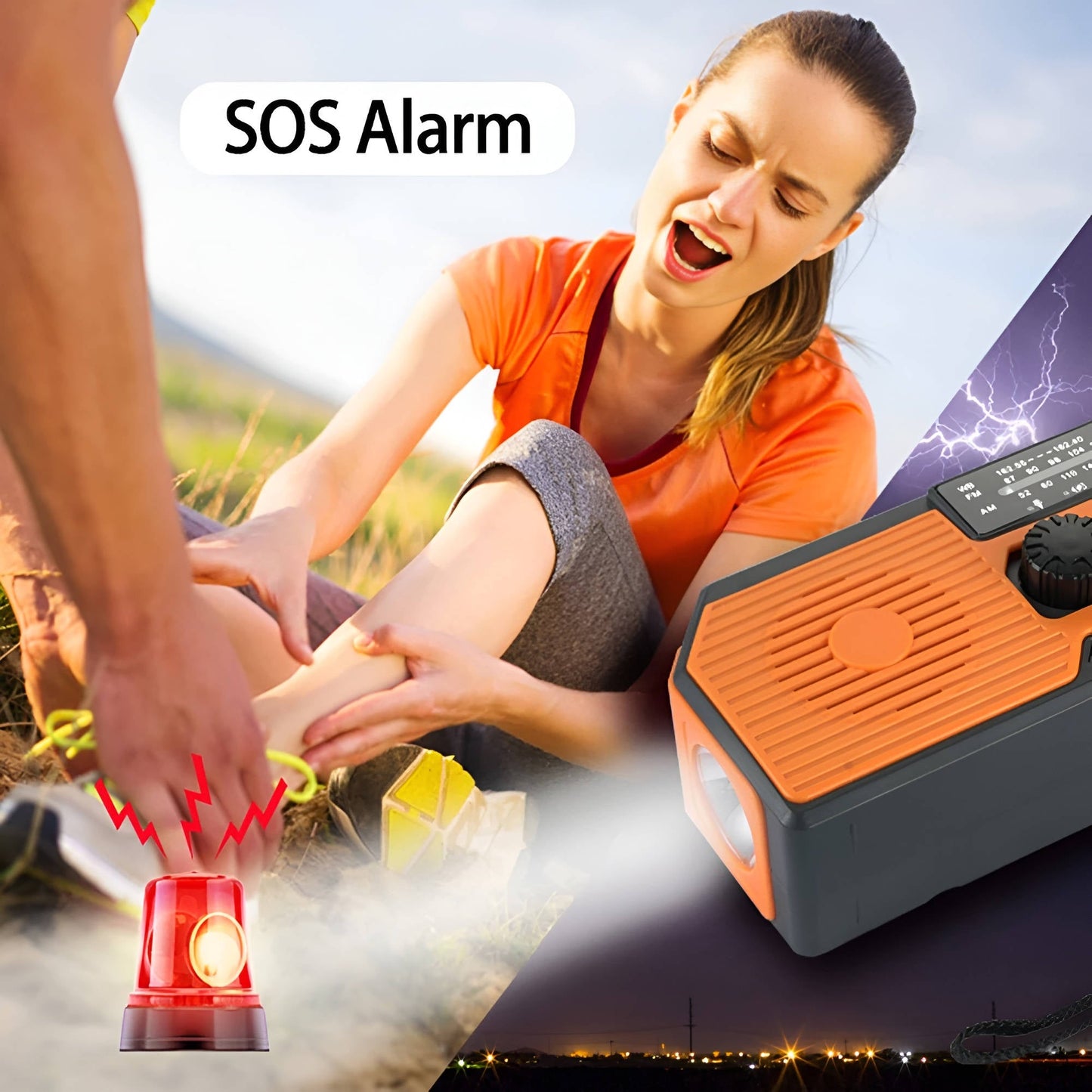 Solar Hand Crank Emergency Radio with USB and Flashlight