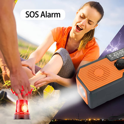 Solar Hand Crank Emergency Radio with USB and Flashlight