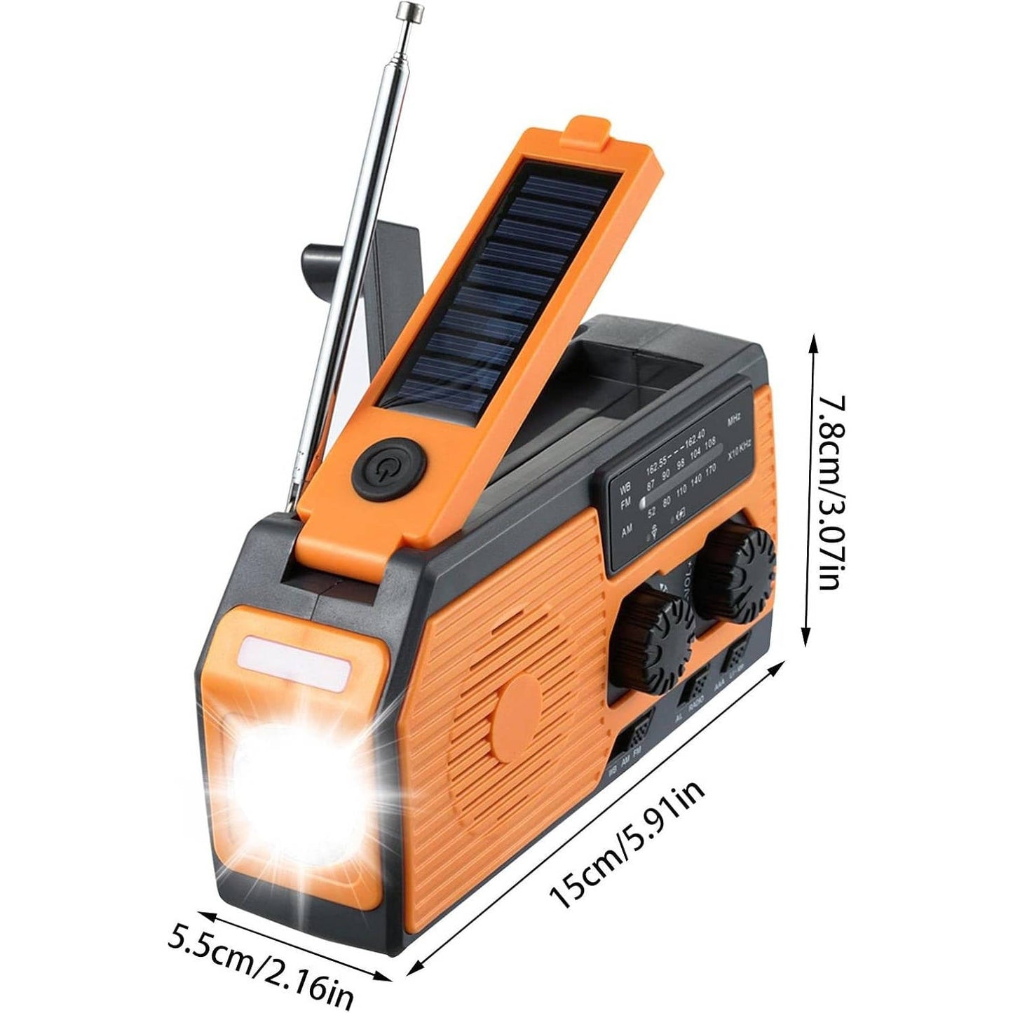 Solar Hand Crank Emergency Radio with USB and Flashlight