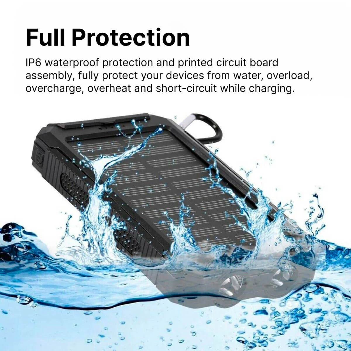 Solar Power Bank Waterproof Charger