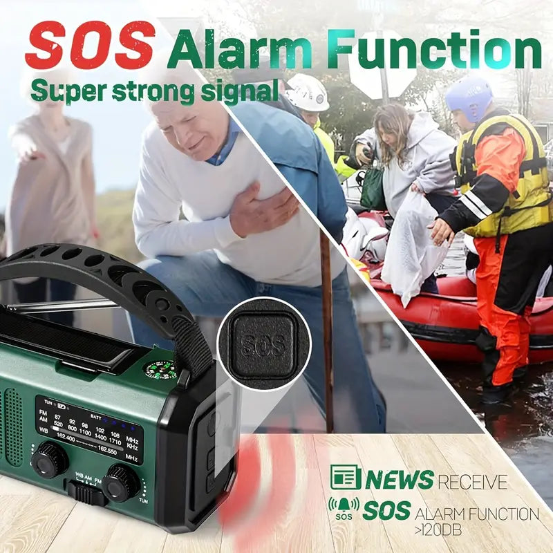 Solar Radio Flashlight Emergency Hunting Gear