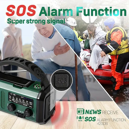 Solar Radio Flashlight Emergency Hunting Gear