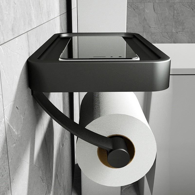 Toilet Roll Holder with Shelf
