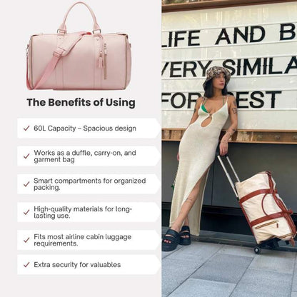 Travel Bag – Lightweight Luggage for Men and Women, Durable Travel Backpack