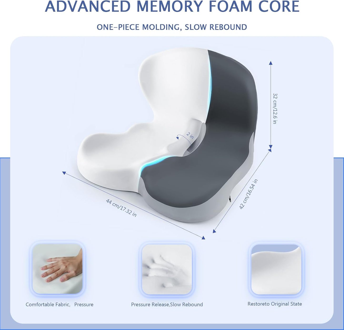 Truck car Seat Cushion Memory Foam with Lumbar Support