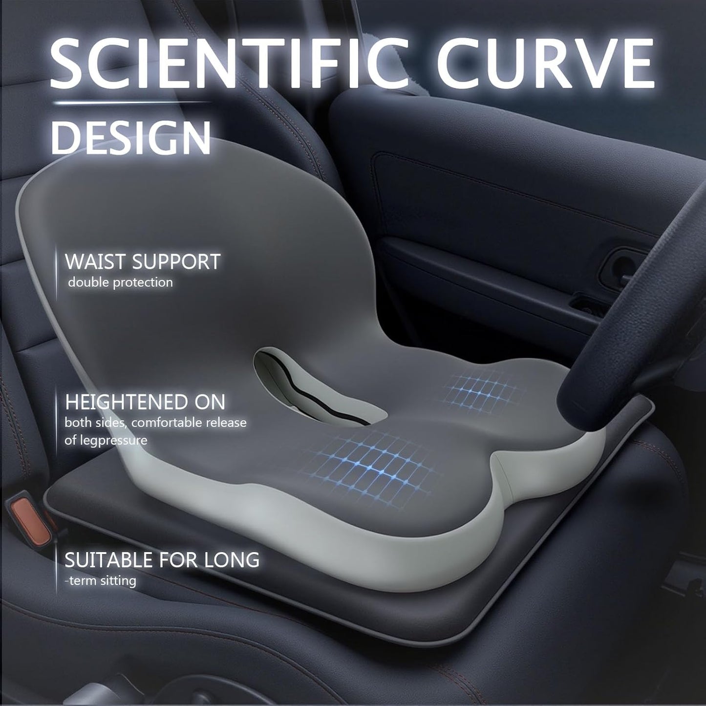 Truck car Seat Cushion Memory Foam with Lumbar Support