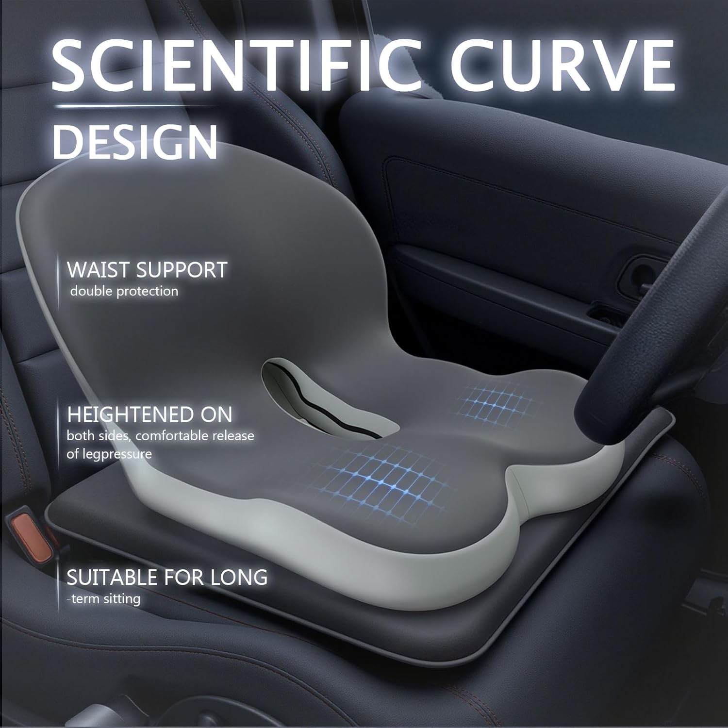 Truck car Seat Cushion Memory Foam with Lumbar Support