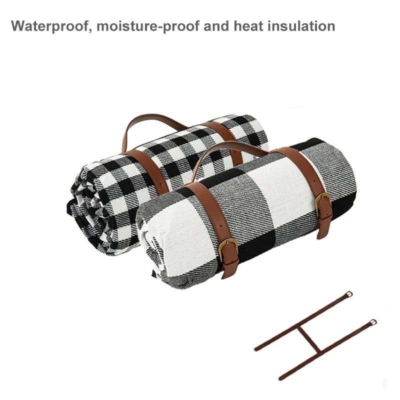 Waterproof Picnic Blanket – Large Foldable Plaid Outdoor Mat for Travel