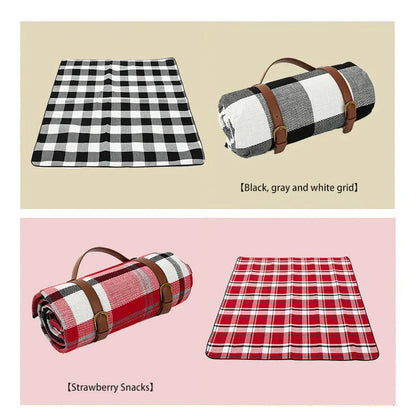 Waterproof Picnic Blanket – Large Foldable Plaid Outdoor Mat for Travel