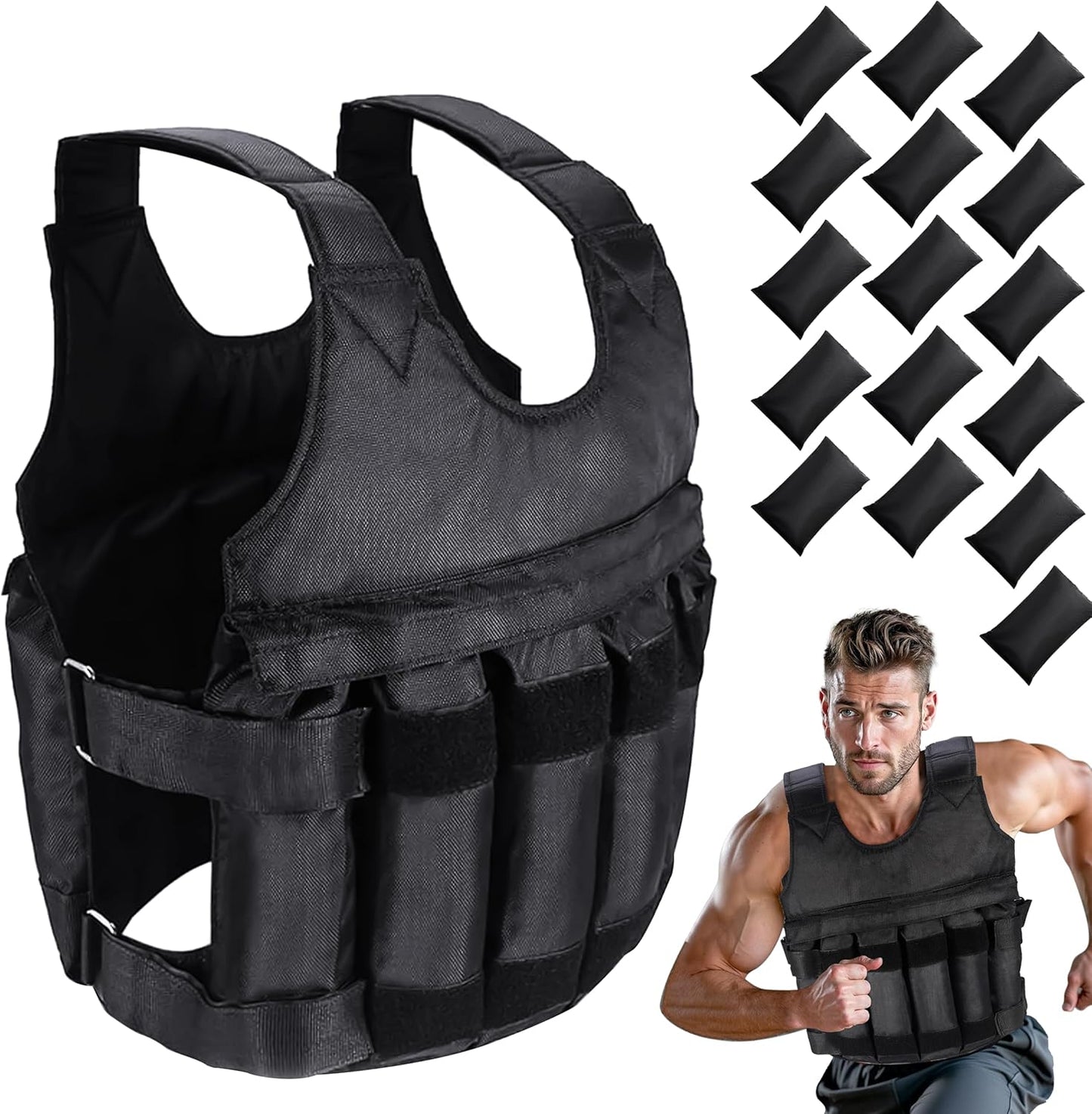 Weighted Vest for Men & Women – 5Kg 10Kg 20Kg Durable Weight Vest for Training