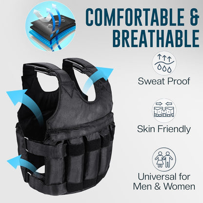 Weighted Vest for Men & Women – 5Kg 10Kg 20Kg Durable Weight Vest for Training