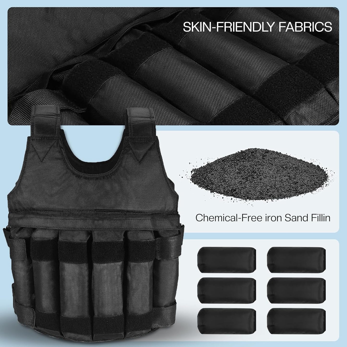 Weighted Vest for Men & Women – 5Kg 10Kg 20Kg Durable Weight Vest for Training