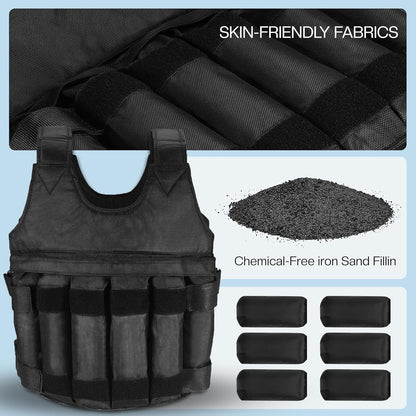 Weighted Vest for Men & Women – 5Kg 10Kg 20Kg Durable Weight Vest for Training