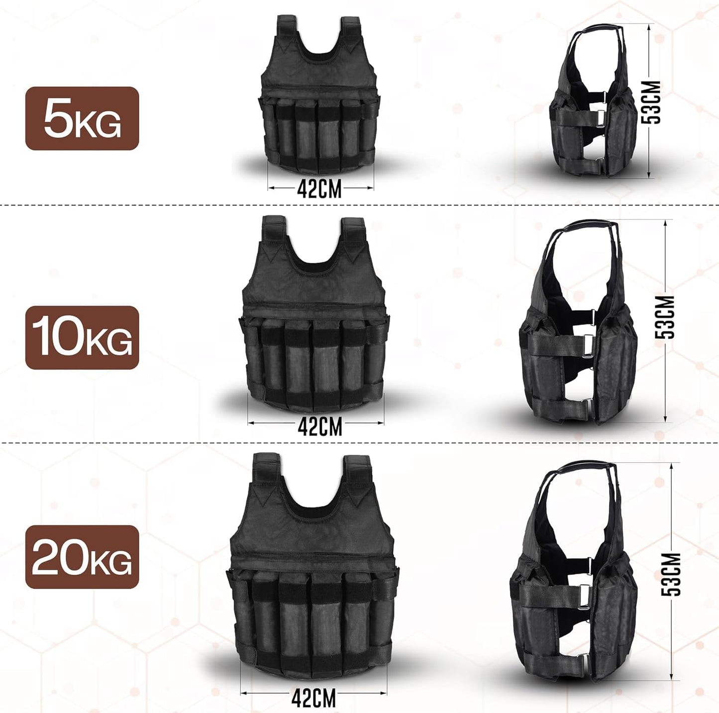 Weighted Vest for Men & Women – 5Kg 10Kg 20Kg Durable Weight Vest for Training